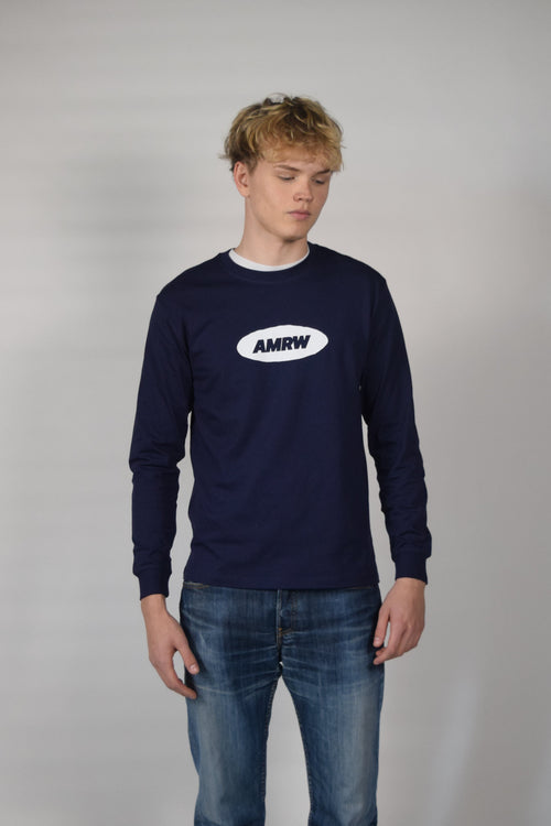 Longsleeve navy blue Schriftzug