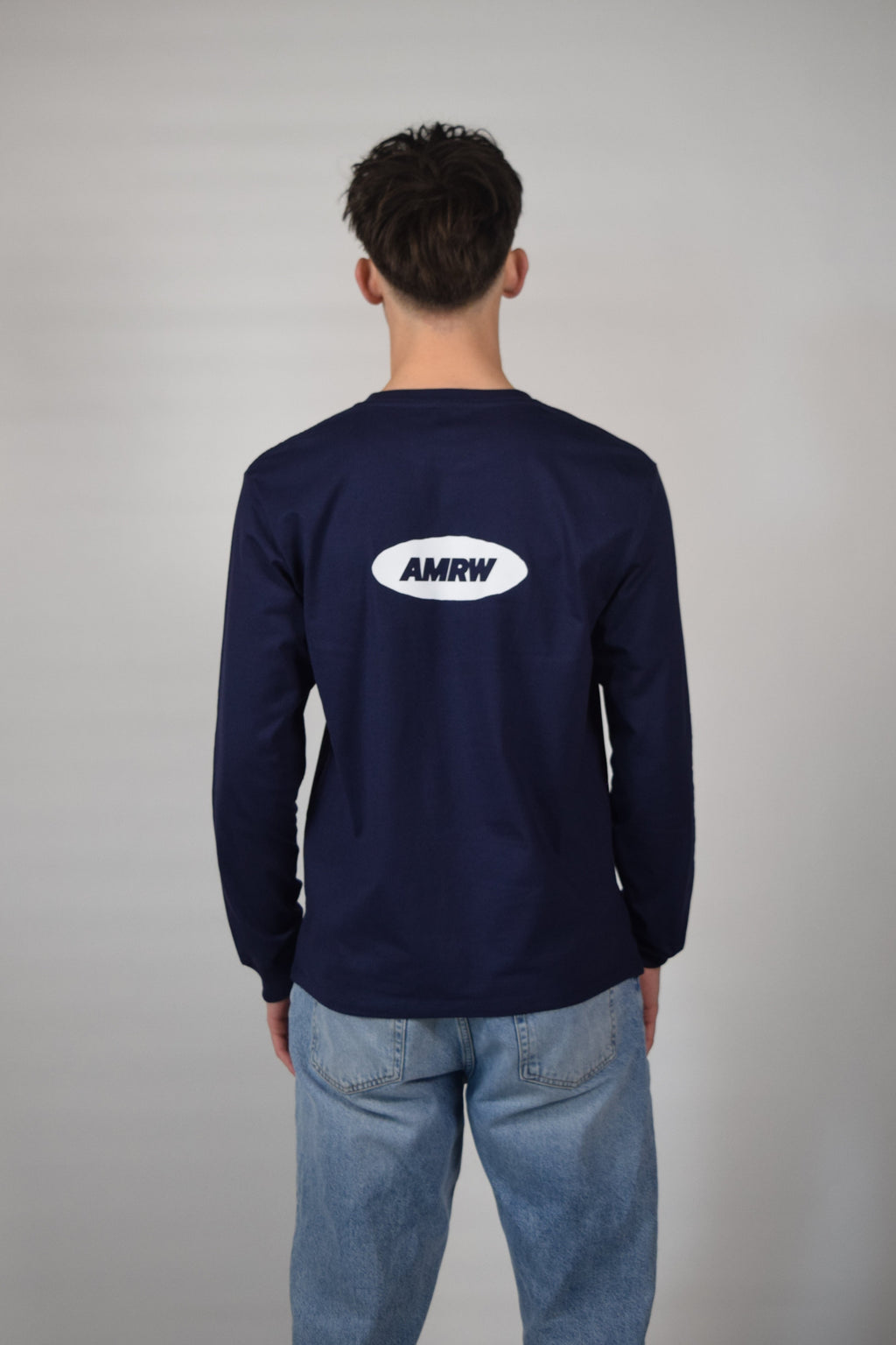 Longsleeve navy blue Schriftzug