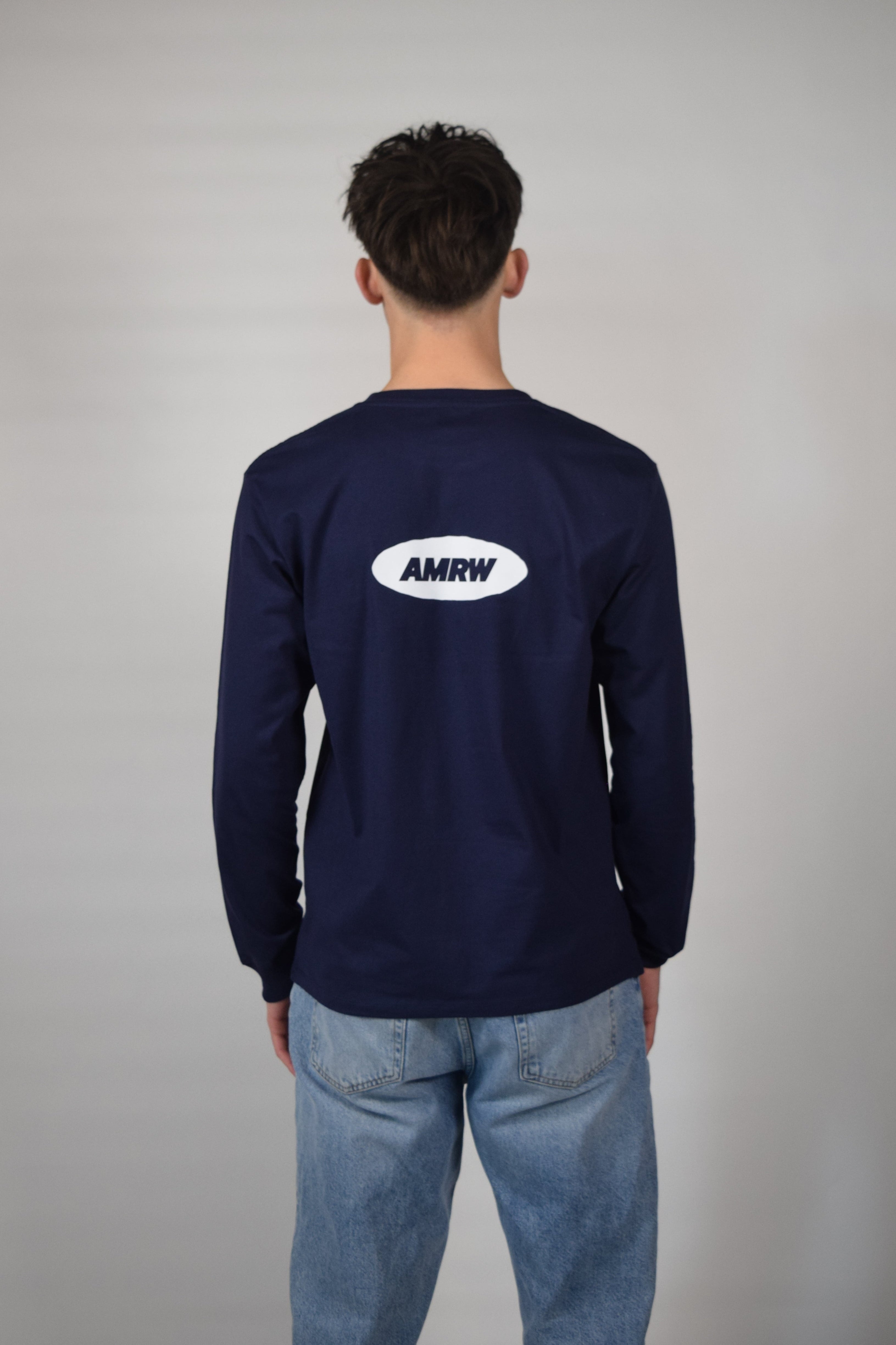 Longsleeve navy blue Schriftzug