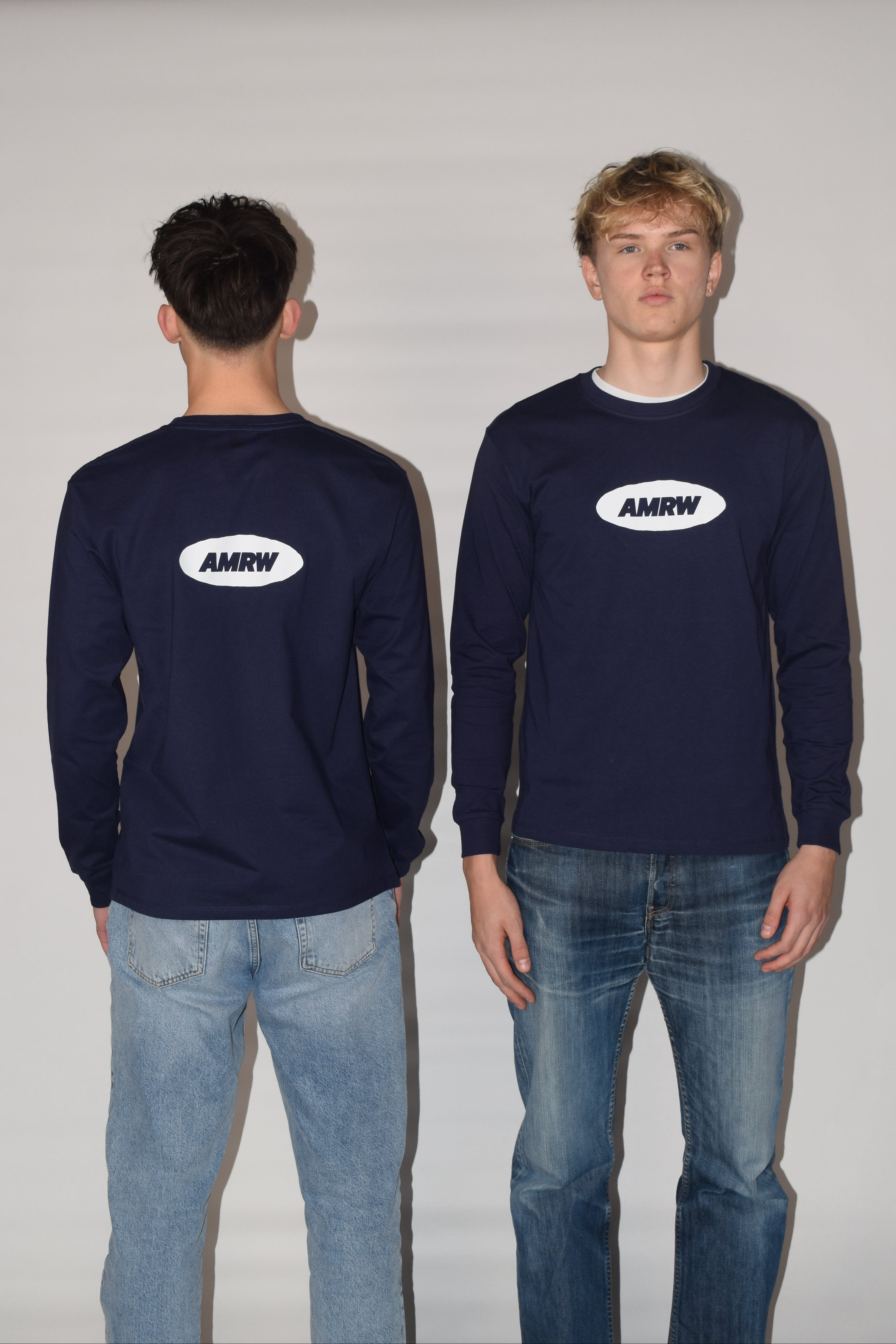 Longsleeve navy blue Schriftzug
