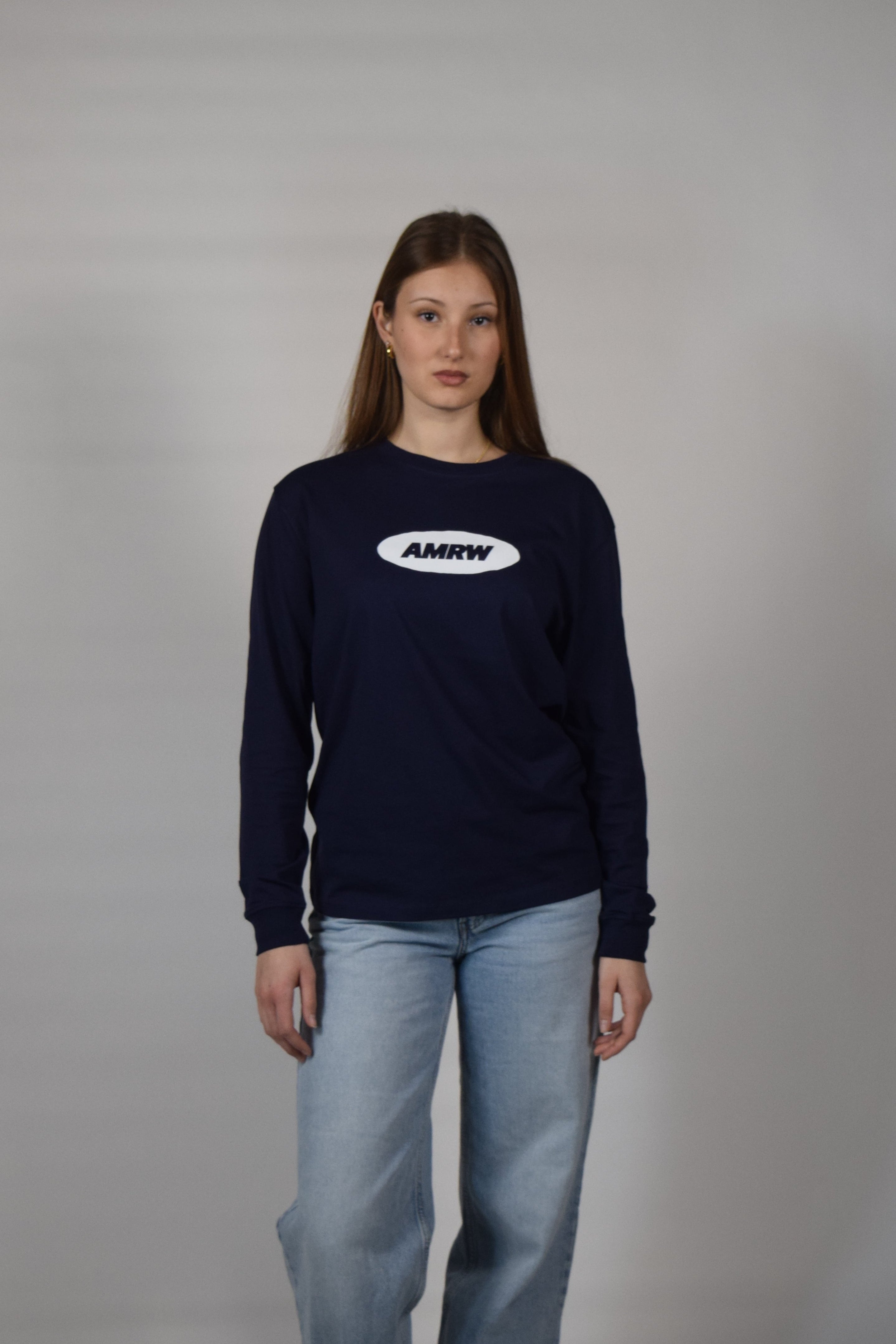 Longsleeve navy blue Schriftzug
